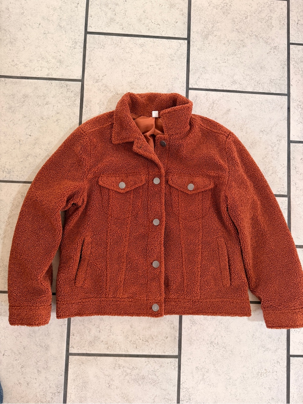 BP Rust Sherpa Button-Front Jacket